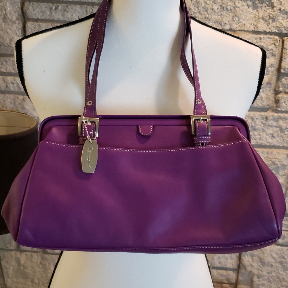 Tignanello Purple Leather Handbag